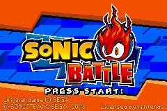 Sonic Battle title screen for GameBoy Advance